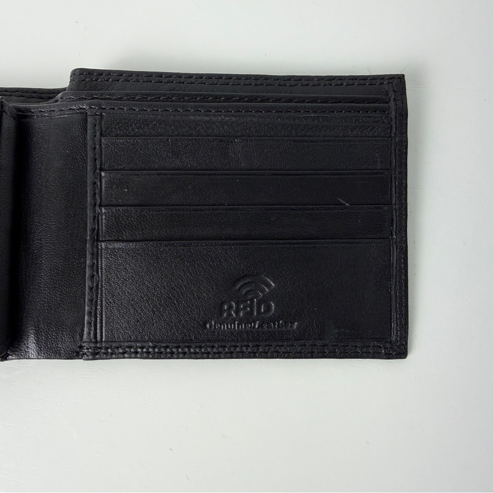 Porsche Design Black Leather Bifold Wallet RFID Blocking Crest Logo Men’s - Picture 10 of 12